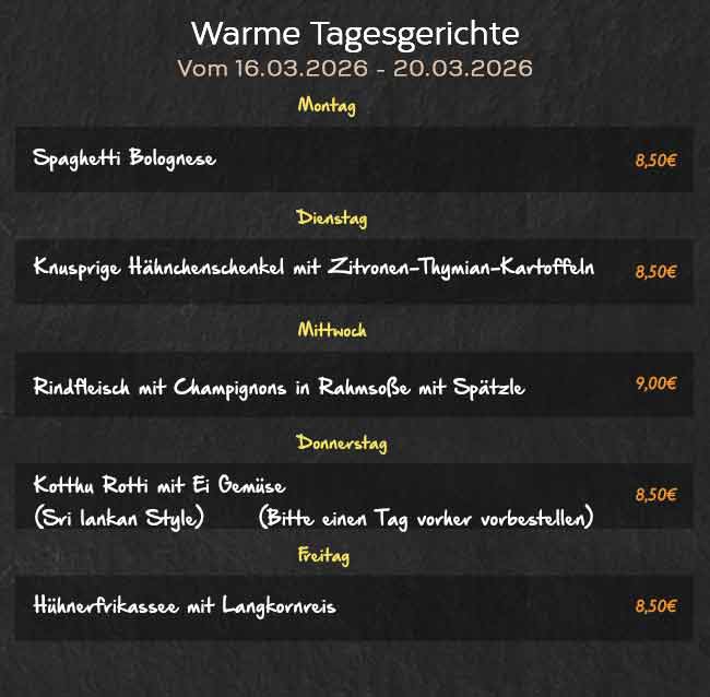 Warme Tagesgerichte